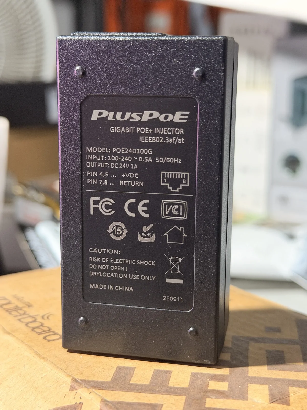 Injecteur Gigabit PoE+ PlusPoE 24 V / 1 A – Modèle POE240100G – Image 4