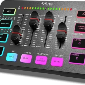 Console audio FIFINE AmpliGame SC3 – Mixer USB avec effets vocaux