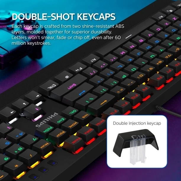 Clavier Gaming Philips Momentum SPK8413/00 – Rétroéclairé RGB – Image 3