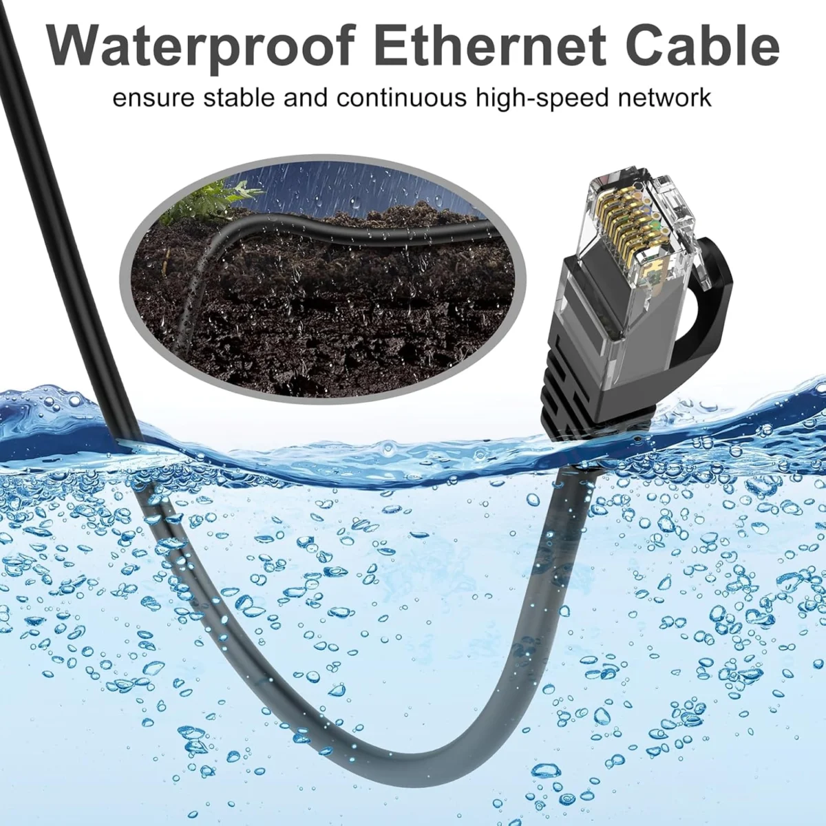 Câble réseau RJ45 extérieur étanche