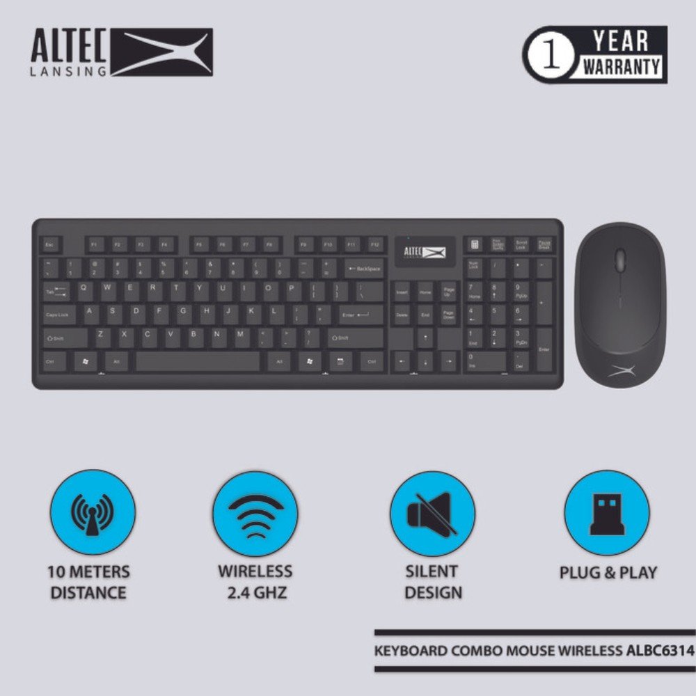 Ensemble Clavier et Souris Sans Fil Altec Lansing ALBC6314 – Wireless Combo